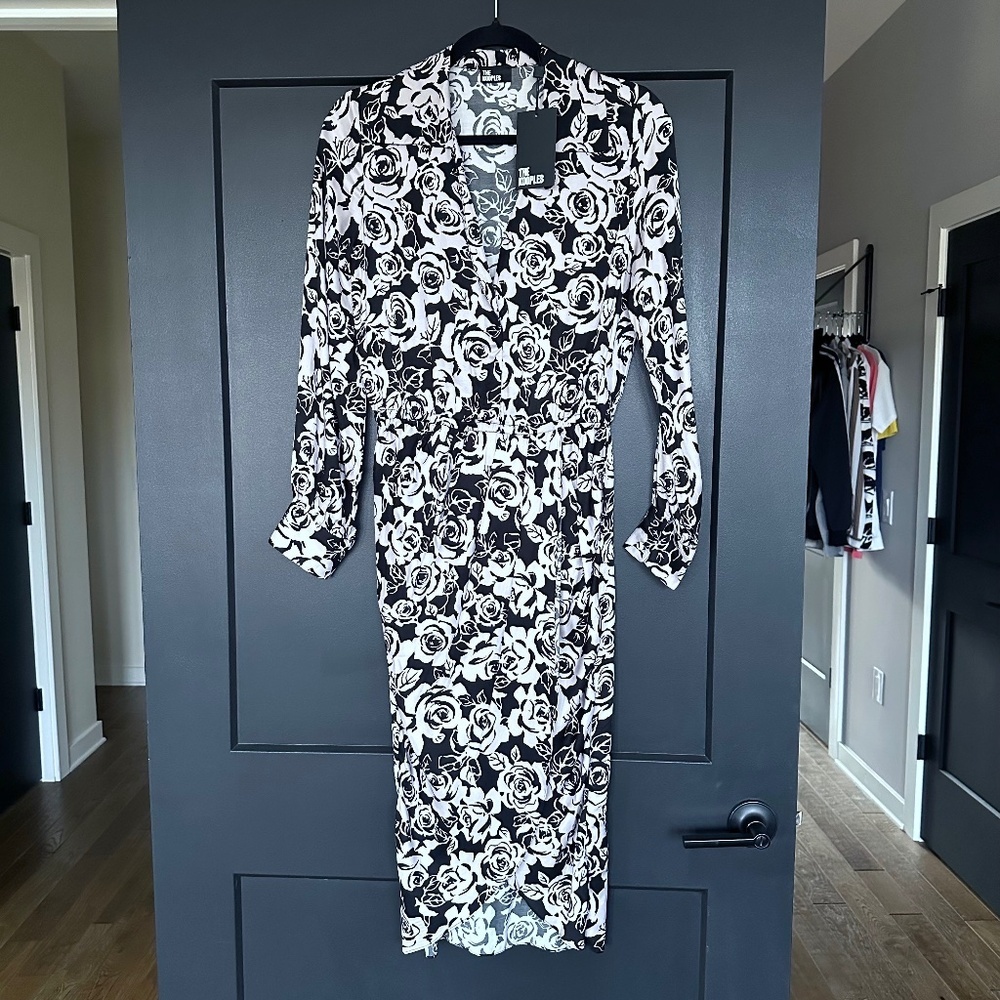 🖤 NWT The Kooples Blooming Roses Midi Shirt Dress | RETAIL $415! - Picture 4 of 8